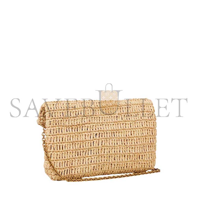 YSL CASSANDRE MINI RAFFIA SHOULDER BAG 819271 (19*12*3cm)